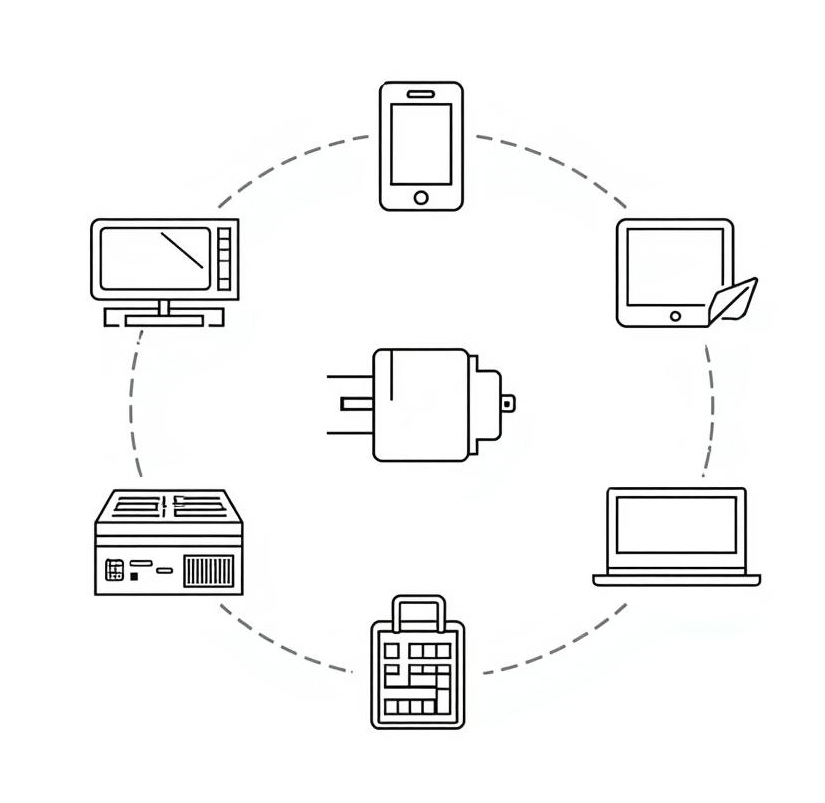 120W power adapter used in different devices