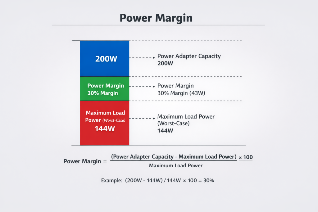 Power margin calculation for embedded and industrial devices using AC-DC adapters