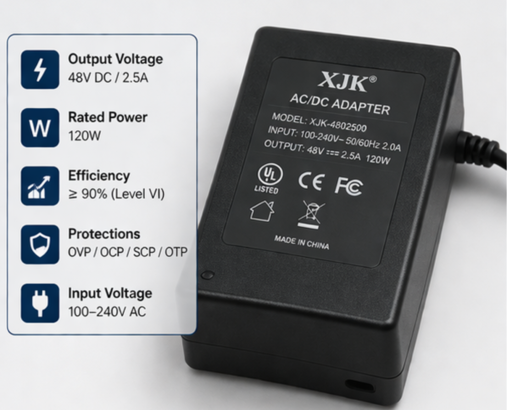 120W 48V power adapter for PoE switch