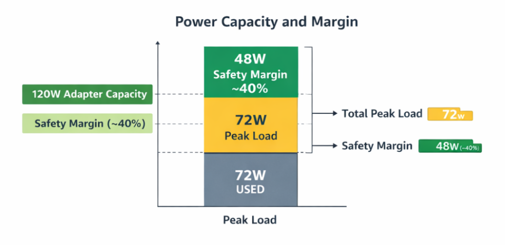 margin 120W power adapter