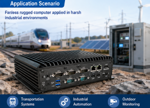 Fanless rugged computer used in outdoor industrial inspection system